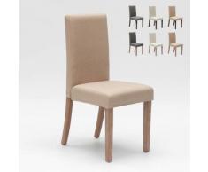Sedia in legno imbottita stile henriksdal per cucina sala da pranzo COMFORT | Shabby Beige