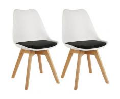 ®Set di 4 sedie minimaliste in stile nordico, sedia da pranzo, bianco e nero - Wyctin