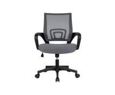 Yaheetech Sedia da Scrivania Ufficio Ergonomica in Rete Traspirante Reclinabile Girevole Altezza