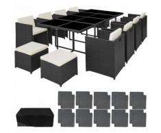 Set di tavolo e sedute rattan New Orleans - arredo giardino, sedie da giardino, tavolo e sedie da