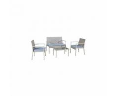 Set giardino in polyrattan eurialo 2 poltrone 1 tavolo 1 divano arredo giardino