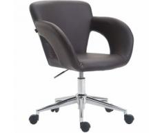 Sedia da ufficio Edison in similpelle Marrone