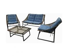 Sogari - SET GIARDINO SKY SALOTTO ESTERNO ALLUMINIO E SIMIL RATTAN 1 DIVANO 2 POLTRONE E 1 TAVOLINO