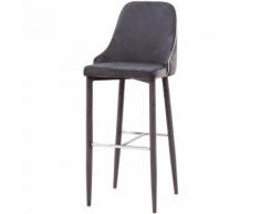 Sgabello In Tessuto Vellutato Nuzzi New Plana Plus Cenere