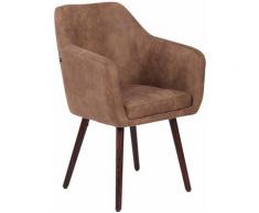 Sedia pranzo UTRECHT in similpelle vintage Tortora Noce (rovere)