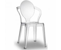 Sedia spoon in policarbonato, impilabile fino a 12 pezzi, disponibile in più finiture, colore