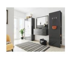 Emotion - Armadio City 4pz pannello specchio guardaroba consolle 36paia Grafite lucido