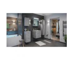 Set di mobili da bagno Firenze 60 (5 parti/C) grigio cemento ,armadio a specchio