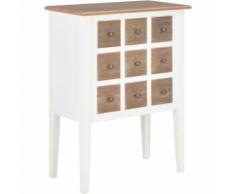 Credenza Bianca 54x30x80 cm in Legno Massello