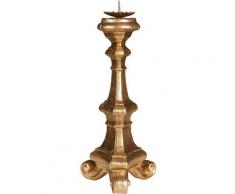 Candelabro Candeliere Porta Candele da Appoggio in Legno Decorato 1 Braccio