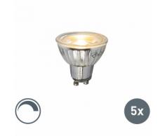 LUEDD Set di 5 lampade a LED dimmerabili GU10 7W 500LM 2700K