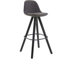 Sgabello Franklin in tessuto gambe quadrate Grigio scuro Nero