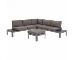 Set salotto da giardino 4 pezzi in alluminio grigio FERENTINO