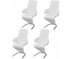 Nova - Sedie da Pranzo a Sbalzo Set in Ecopelle Bianco Sedia Moderna vari pezzi modelli : 4 pz