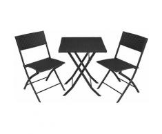 Set in rattan Trevi - set giardino rattan, set da giardino in rattan, rattan sintetico - nero