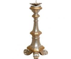 Candelabro Candeliere Porta Candele da Appoggio in Legno Decorato 1 Braccio