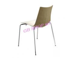 Gbshop - SEDIA ZEBRA BICOLORE confezione da 4 pezzi Bianco + tortora/ gambe acciaio cromato