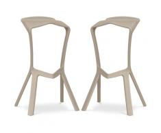 Sgabello Design Marcus - Pack di 2 Beige