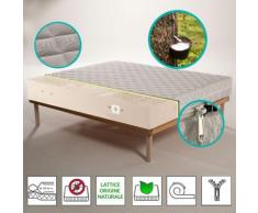 Kit Materasso lattice di origine naturale a zone con tessuto Silver alto 22 cm + Rete a Doghe