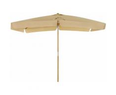 Ombrellone da Balcone di 3 x 2 m, Parasole Rettangolare Protezione UPF50+, Palo e Stecche in Legno,