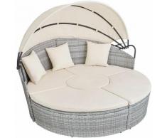 Tectake - divano prendisole in alluminio e rattan - rattan, rattan sintetico - grigio chiaro