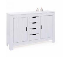 Mobile soggiorno buffet bertram 2 ante+4 cassetti 139x43x91h pino massello - Inter Link