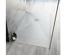 Piatto doccia 70 x 90 cm marmoresina bianco opaco antiscivolo ultraslim h 3,2cm