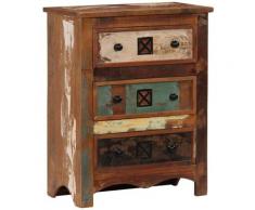 YOUTHUP Cassettiera 60x30x75 cm in Legno Massello di Recupero - Marrone