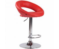 Sgabello Cucina Olinda In Similpelle Rosso Metallo cromato