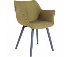 Sedia Soggiorno Zack V2 In Stoffa Verde Grigio