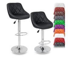 ® Set di 2 Sgabelli-Bar moderni, Sedia Bar, Sgabello Lounge con schienale, 10 colori diversi,