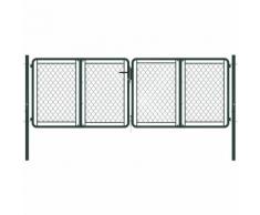 Cancello di Recinzione per Giardino in Acciaio 300x75 cm Verde VD34863 - Hommoo