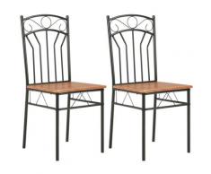 Hommoo Sedie per Sala da Pranzo 2 pz Marroni in MDF VD21370