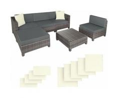 set da giardino in rattan con telaio in alluminio - arredo giardino, mobili da giardino, set da