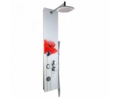 Colonna doccia 019 alluminio 3 funzioni 3 bocchette idro lombari con cristallo l25xp46xh130