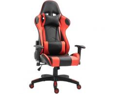 Vinsetto Sedia da Gaming in Ecopelle Premium Ergonomica Schienale Alto Nero e Rosso