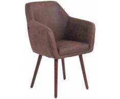 Sedia pranzo UTRECHT in similpelle vintage Marrone scuro Noce (rovere)