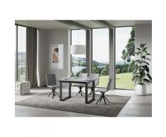 Itamoby S.r.l. - Tavolo Bandos piano Cemento 90x120 + 60 telaio Antracite