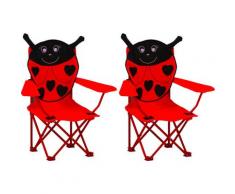 YOUTHUP Sedie da Giardino per Bambini 2 pz Rosse in Tessuto - Rosso