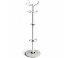 Appendiabiti attaccapanni con base in marmo 15 ganci metallo cromato stile: bianco standard