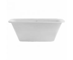 Vasca da bagno rettangolare freestanding in marmoresina bianco opaco installazione libera 1700x700
