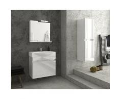 Set Mobili Senso - con Base, Lavabo, Specchio, Pensile, Cassetti, Luci, Lampade - da Bagno - Bianco
