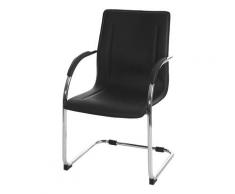 Mendler - Sedia ufficio a slitta Samara acciaio PVC 56x56x93cm nero