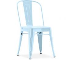 Sedia stile Tolix sedile quadrato - Nuova Edizione - Metallo Azurro