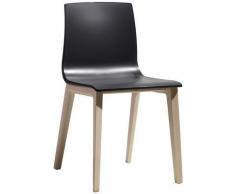Gbshop - Sedia moderna con gambe in faggio Smilla tecnopolimero confezione da 2 pezzi antracite