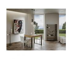 Tavolo Tecno allungabile piano Quercia Natura 90x130 allungato 234 telaio Antracite