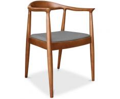 Sedia stile scandinavo Fridolf Wegner Style - Tessuto Grigio chiaro