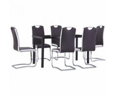 Set Sala da Pranzo 7 pz in Similpelle Marrone