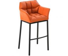 CLP - Sgabello Damaso Similpelle Arancione Metallo nero opaco