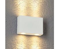 Applique parete Henor, bianco, a 4 luci, esterni